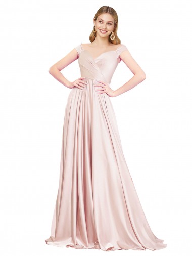 Best Sleeveless Long High Neck A-Line Satin Evening Dresses UK