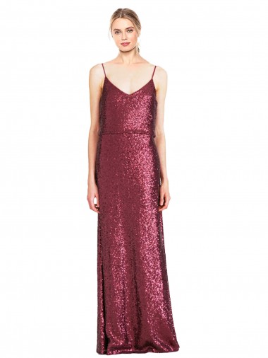 Best Sleeveless Long High Neck A-Line Sequin Evening Dress UK