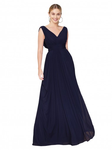 Best Sleeveless Long High Neck A-Line Soft Chiffon Wedding Guest Dress UK