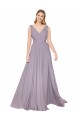 Best Sleeveless V-Back Long High Neck A-Line Soft Chiffon Evening Dress UK