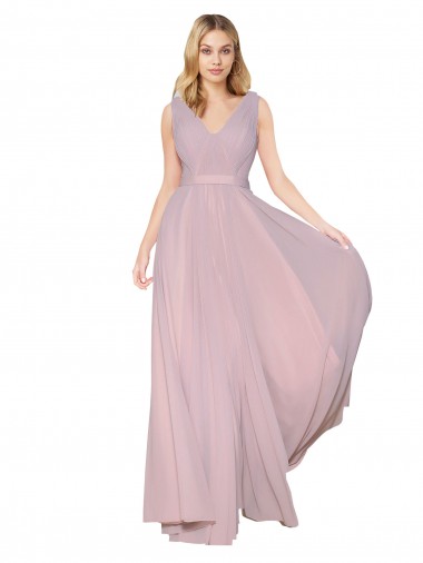 Best Sleeveless V-Back Long High Neck A-Line Primrose Evening Dress UK