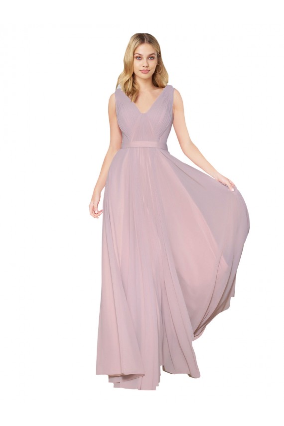 Best Sleeveless V-Back Long High Neck A-Line Primrose Evening Dress UK