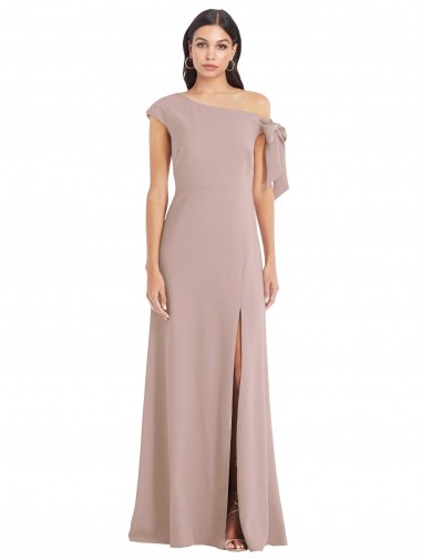 Best Sleeveless Long Off the Shoulder A-Line Stretch Crepe Evening Dress UK