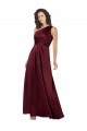 Best Sleeveless Long One Shoulder A-Line Burgundy Evening Dress UK