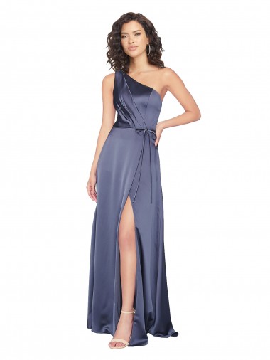 Best Sleeveless Long One Shoulder A-Line Dusk Evening Dress UK