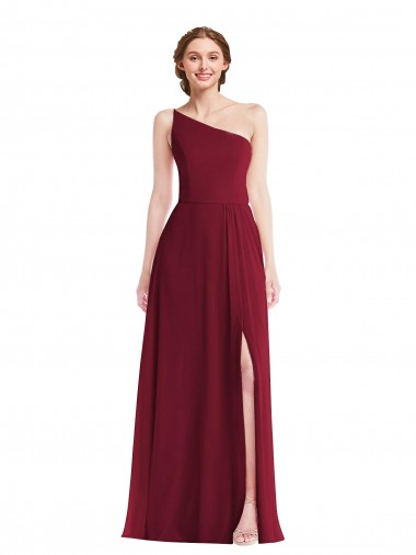 Best Sleeveless Long One Shoulder A-Line Maxi Evening Dress UK