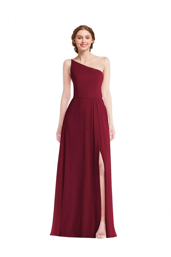 Best Sleeveless Long One Shoulder A-Line Maxi Evening Dress UK