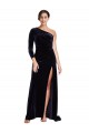 Best Long Sleeves Sweep Train One Shoulder A-Line Evening Dress UK