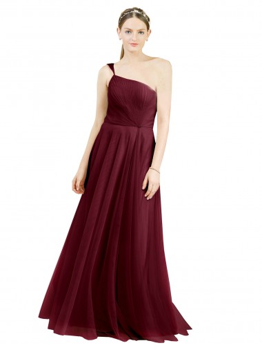 Best Sleeveless Long One Shoulder A-Line Semi Formal Evening Dress UK