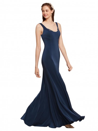 Best Sleeveless Low Back Long Round Neck A-Line Evening Dresses UK