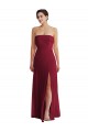 Best Sleeveless Low Back Long Strapless A-Line Burgundy Maxi Evening Dress UK