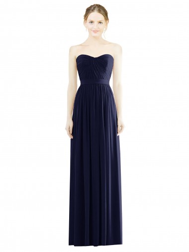 Best Sleeveless Long Strapless A-Line Soft Chiffon Evening Dresses UK