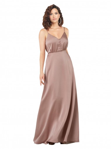 Best Sleeveless Long Sweetheart A-Line Silky Satin Evening Dress UK