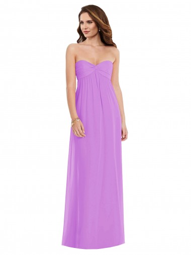 Best Sleeveless Low Back Long Sweetheart A-Line Violet Maxi Evening Dress UK