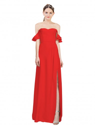 Best Sleeveless Long Sweetheart A-Line Stretch Crepe Evening Dress UK