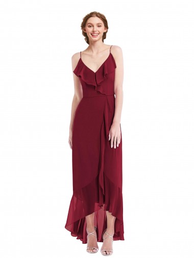 Best Sleeveless Low Back Long V-Neck A-Line Evening Maxi Dress UK