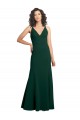 Best Sleeveless V-Back Long V-Neck A-Line Midnight Green Evening Gown UK