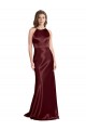 Best Sleeveless Long V-Neck A-Line Stretch Satin Evening Gown UK