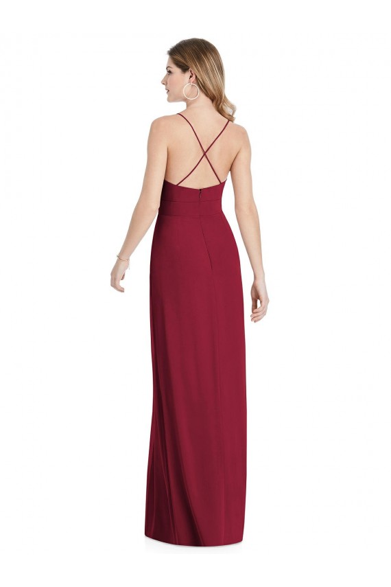 Best Sleeveless Open Back Long V-Neck A-Line Maxi Evening Dress UK