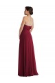 Best Sleeveless Low Back Long Strapless A-Line Burgundy Maxi Evening Dress UK