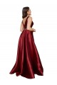 Best Sleeveless V-Back Long V-Neck A-Line Plus Size Evening Dress UK