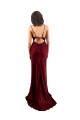 Best Sleeveless Open Back Long Cowl Neck Sheath Silky Satin Evening Dress UK