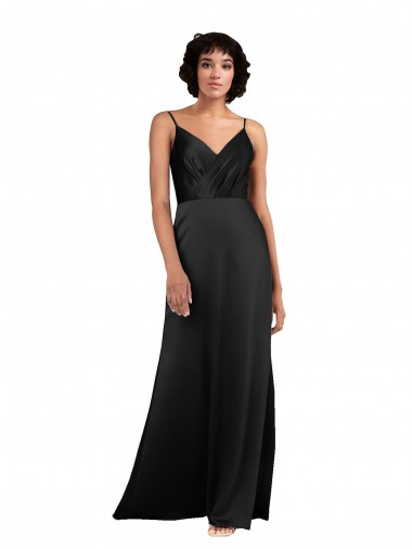 Best Sleeveless Long V-Neck Column Evening Dress UK