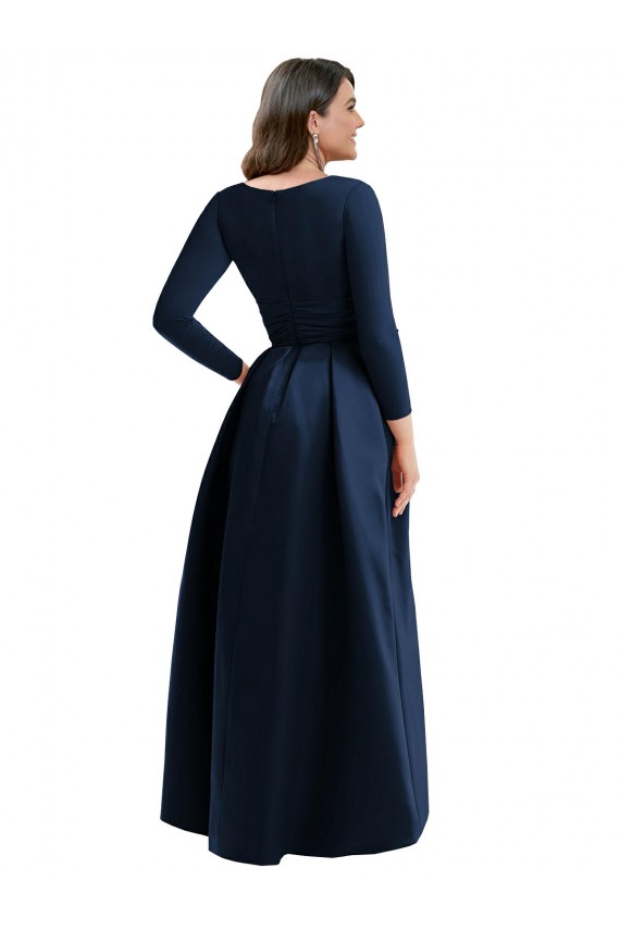 Best Long Sleeves Long V-Neck Ball Dress Plus Size Evening Dress UK