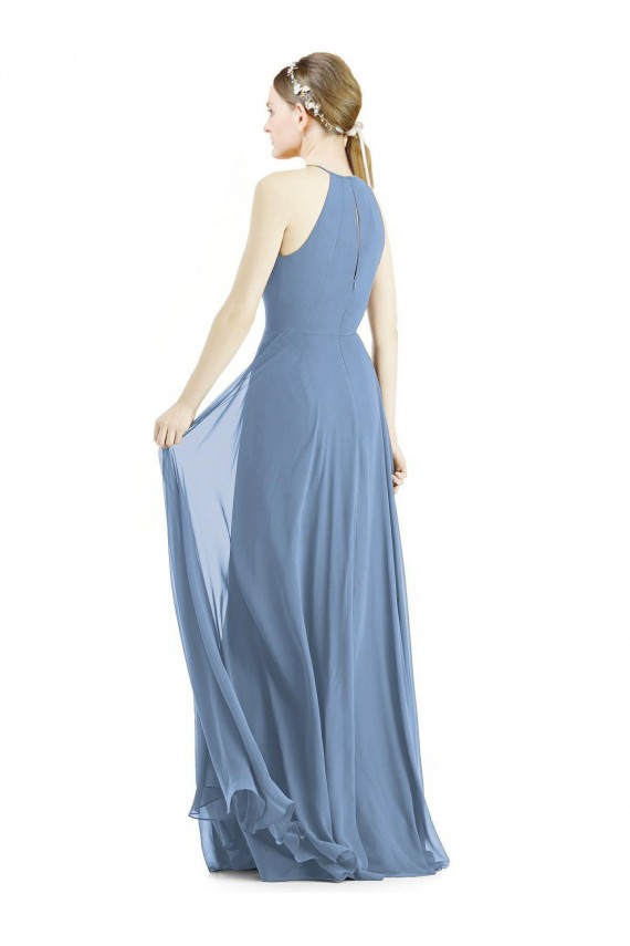 Best Sleeveless Long Halter Neck A-Line Maxi Evening Dresses UK