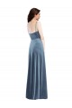 Best Sleeveless Low Back Long Sweetheart A-Line Stretch Velvet Maxi Evening Dress UK