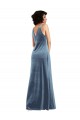 Best Sleeveless V-Back Long Cowl Neck Sheath Maxi Evening Dress UK