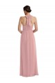 Best Sleeveless Long Halter Neck A-Line Soft Chiffon Maxi Evening Dress UK