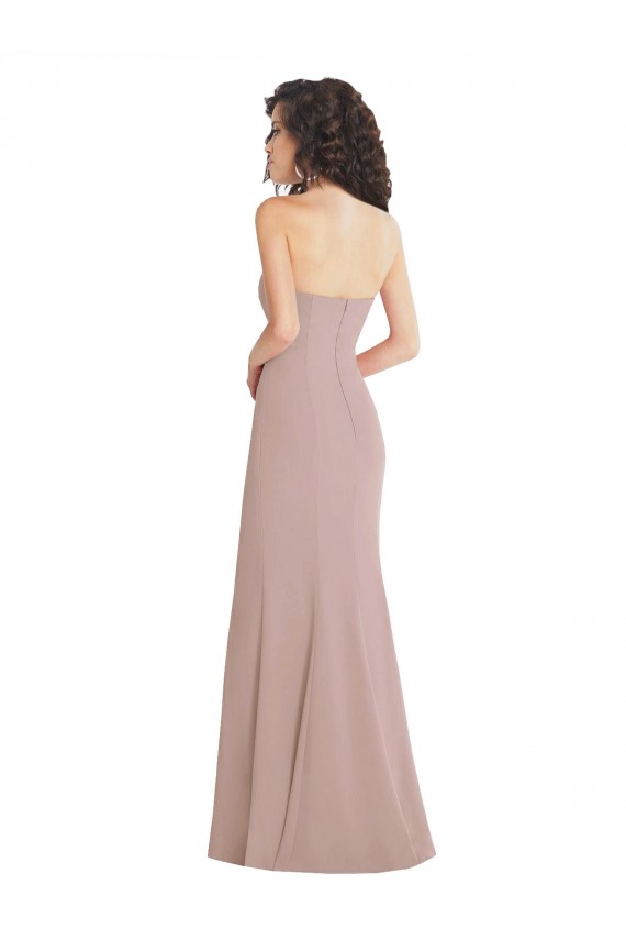 Best Sleeveless Long Strapless Mermaid Dusty Pink Evening Dresses UK