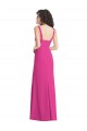 Best Sleeveless Low Back Long Square Neck Trumpet Stretch Crepe Maxi Evening Dress UK