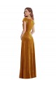 Best Cap Sleeves Long V-Neck Sheath Maxi Evening Dress UK