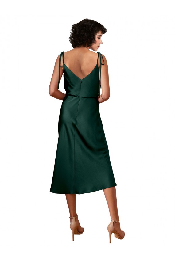 Best Sleeveless Midi Length Cowl Neck Sheath Evening Dress UK