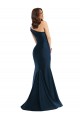 Best Sleeveless Long One Shoulder Mermaid Silky Satin Evening Dress UK