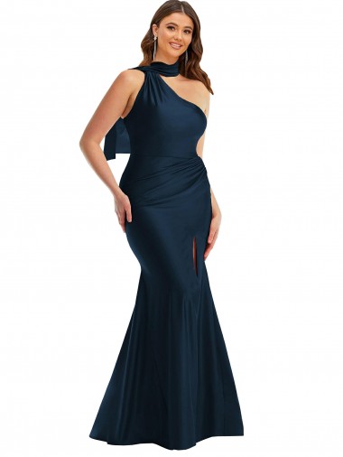 Best Sleeveless Long Halter Neck Mermaid Plus Size Evening Dress UK