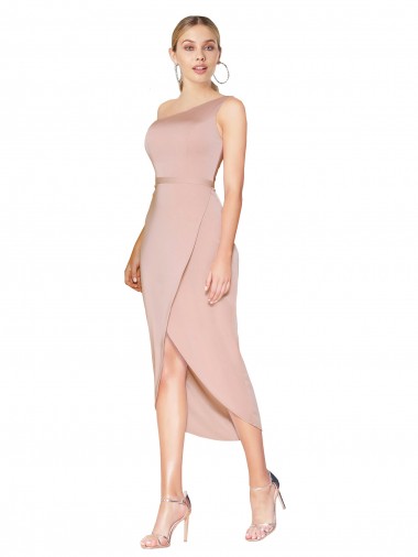 Best Sleeveless Knee Length High Neck Mermaid Mauve Evening Dress UK