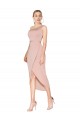 Best Sleeveless Knee Length High Neck Mermaid Mauve Evening Dress UK