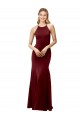 Best Sleeveless Open Back Long High Neck Mermaid Stretch Crepe Evening Dress UK