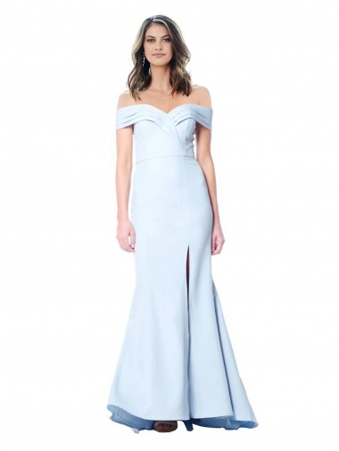 Best Sleeveless Long High Neck Mermaid Light Sky Blue Evening Dresses UK