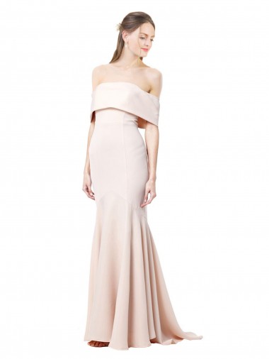 Best Sleeveless Long High Neck Mermaid Stretch Crepe Evening Gown UK