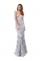 Best Sleeveless Open Back Long High Neck Mermaid Stretch Crepe & Sequin Tulle Evening Dress UK