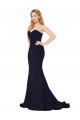 Best Sleeveless Sweep Train High Neck Mermaid Bridal Party Dress UK