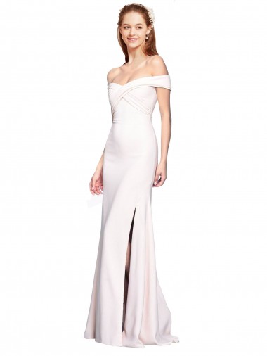 Best Sleeveless Long Off the Shoulder Mermaid White Evening Dress UK