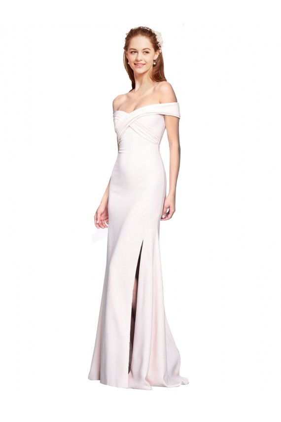 Best Sleeveless Long Off the Shoulder Mermaid White Evening Dress UK