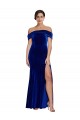 Best Sleeveless Long Off the Shoulder Mermaid Stretch Velvet Evening Dress UK