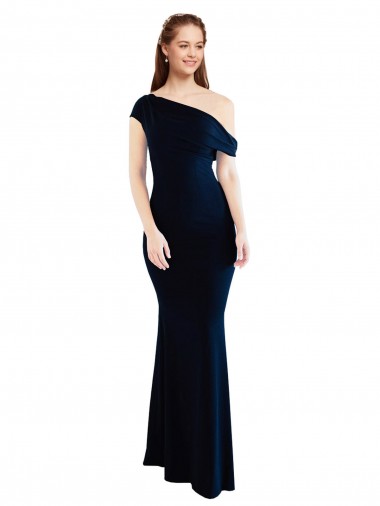 Best Sleeveless Long One Shoulder Mermaid Evening Dress UK