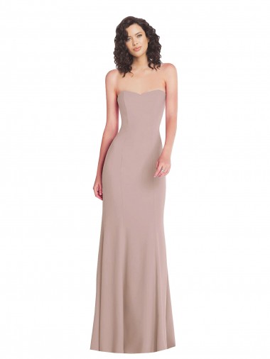 Best Sleeveless Long Strapless Mermaid Dusty Pink Evening Dresses UK